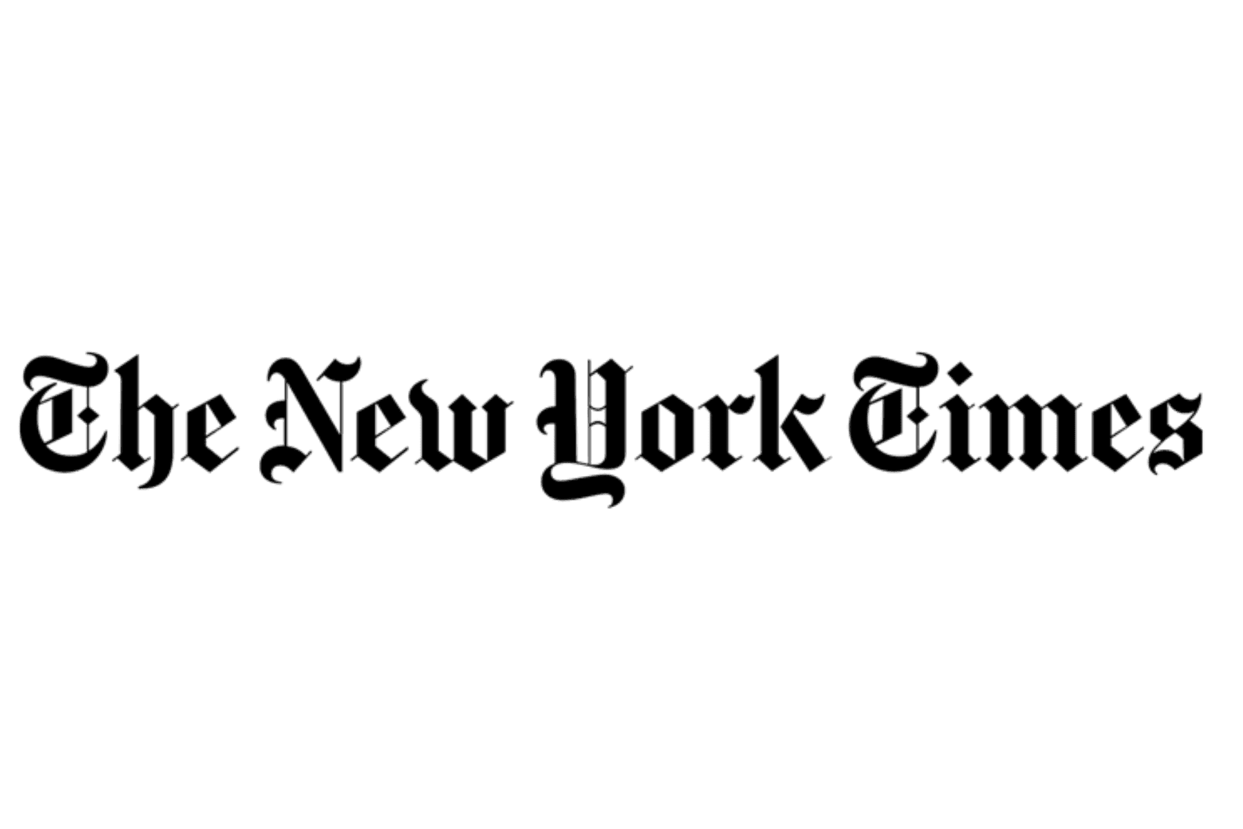 The New York Times logo in black Gothic font on a transparent background.