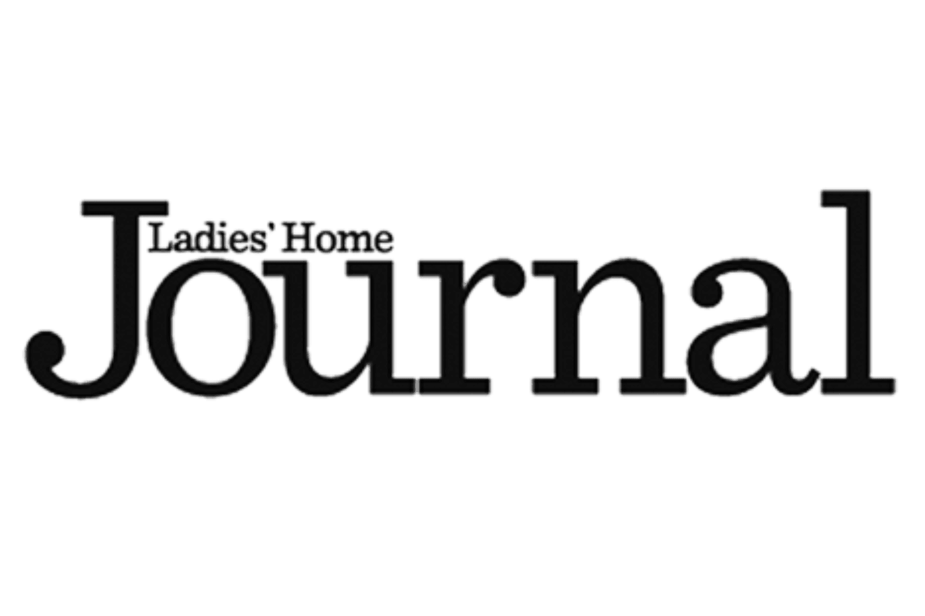 Logo of Ladies' Home Journal magazine in black text on a gray background.