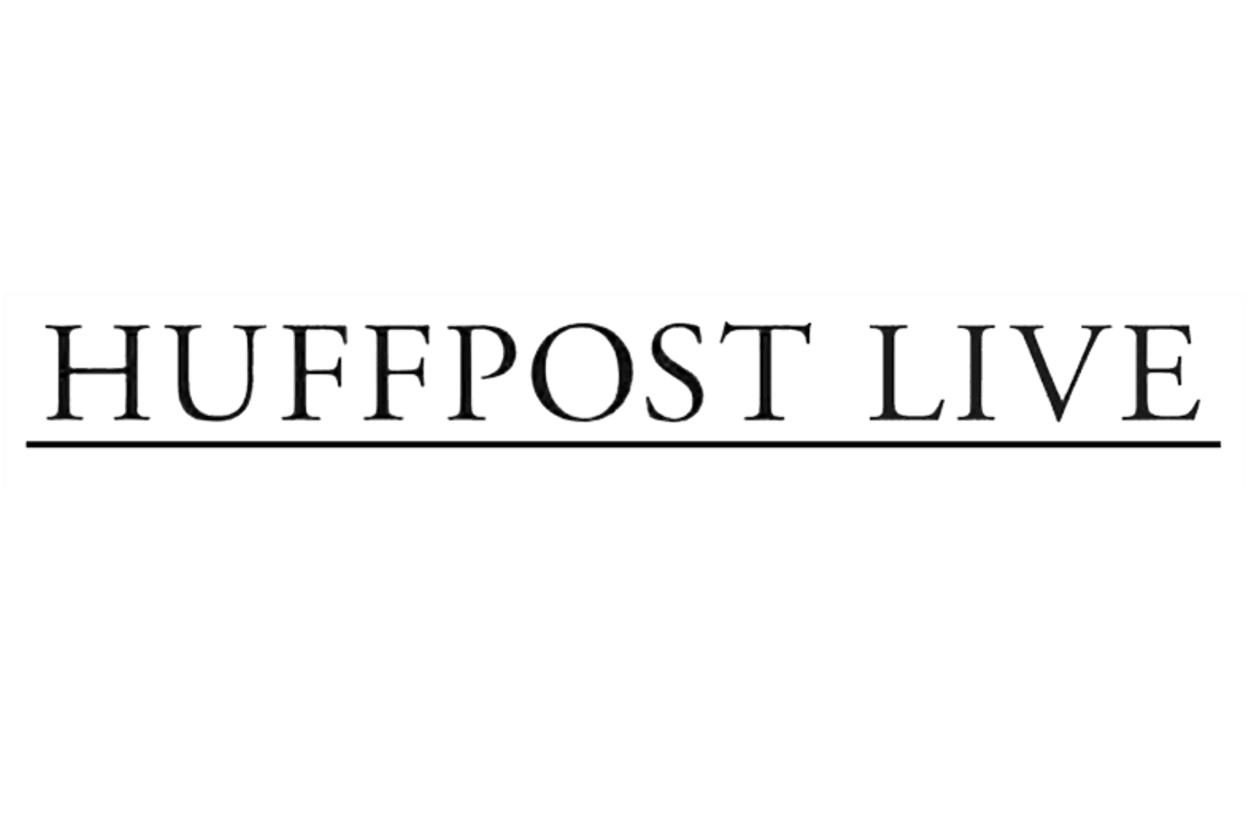 HuffPost Live logo with black text and underline on transparent background.